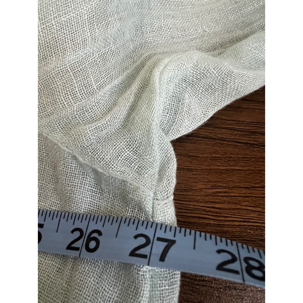 Eileen Fisher Woman 2X Organic Linen Blouse Seafoam Green Split Neck Top S5ONF - Picture 9 of 9